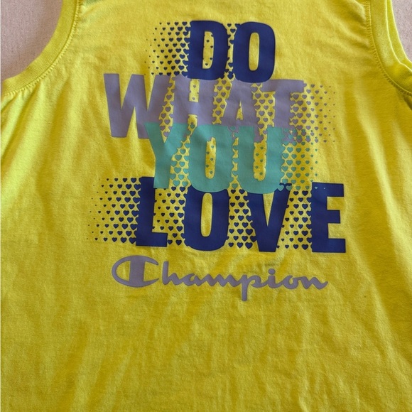 Champion Bright Yellow Graphic Tank Girls Size 10/12 - Picture 4 of 7